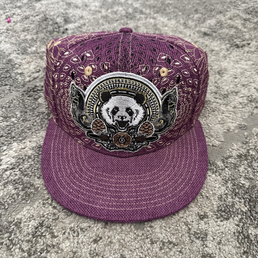 GRASSROOTS CALIFORNIA Panda Pinecones Fitted Hat Men's 7 3/4 Limited Edition Pin